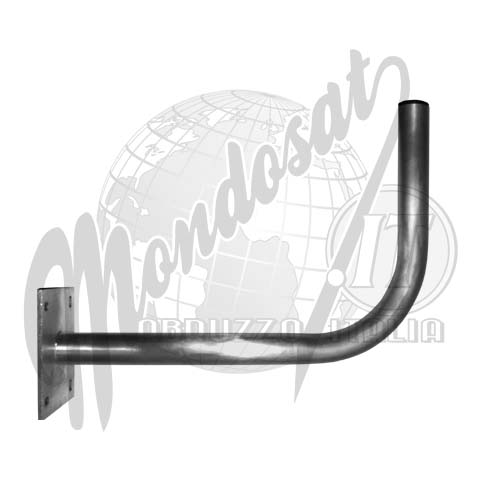 SUPPORTO A MURO IN ALLUMINIO PER FISSAGGIO PARABOLE Ø 4CM 2.5MM LUNGO