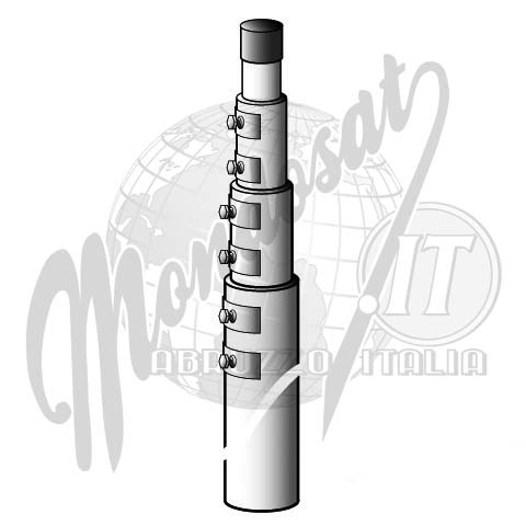 max 18mt Ø 35/75 :: PALO TELESCOPICO IN ALLUMINIO 12MT Ø 35-60mm - MONDOSAT  - Accessori Antenne Satellitari e Terrestri - Analogiche e Digitali - Pali  Telescopici